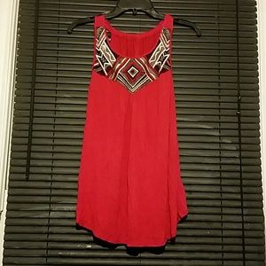A Byer red flowy tank